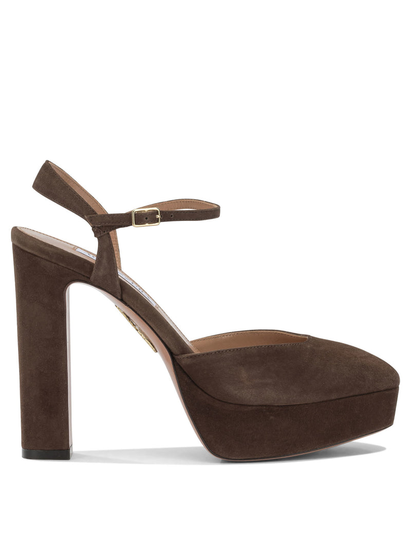 Aquazzura Aquazzura Amira Plateau 110mm Slingback Brown - World Class Fashion