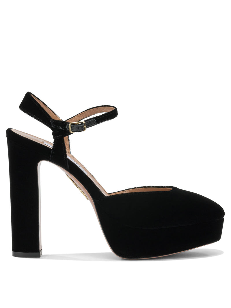 Aquazzura Aquazzura Amira Plateau 110mm Slingback Black - World Class Fashion