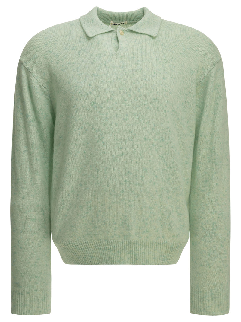 Auralee Auralee Cashmere Polo Sweater Mint Men - World Class Fashion