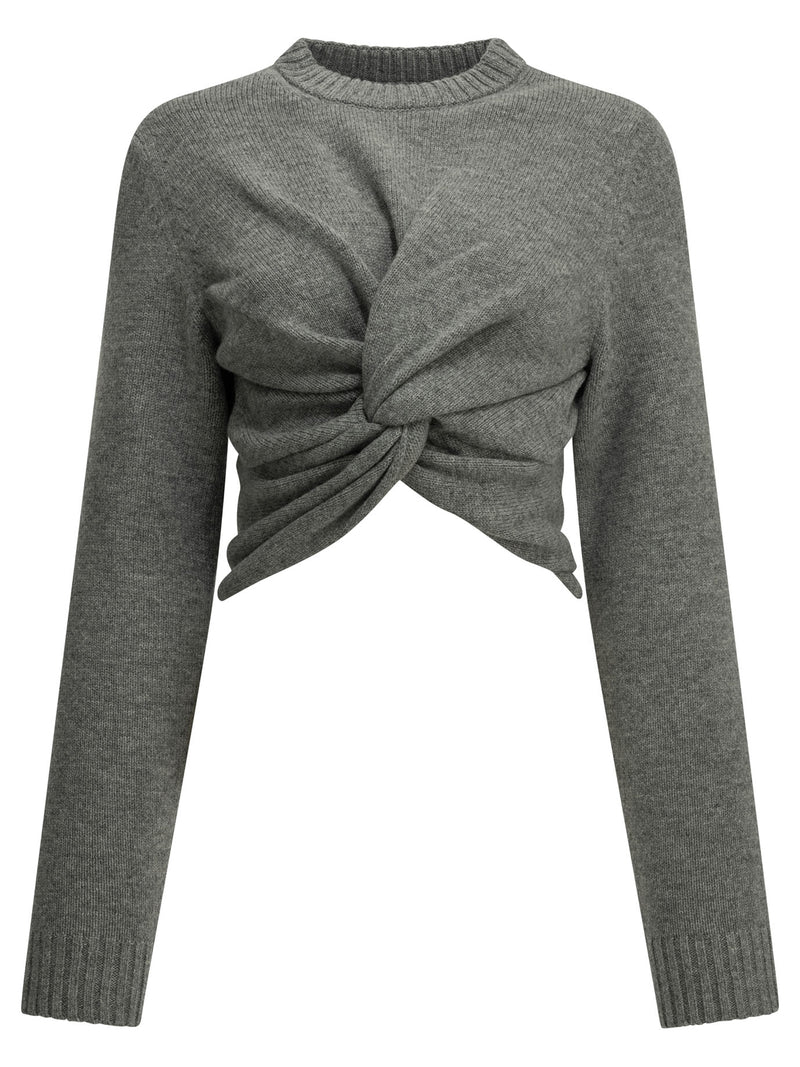 Balenciaga Balenciaga Cropped Crew-neck Sweater Grey - World Class Fashion
