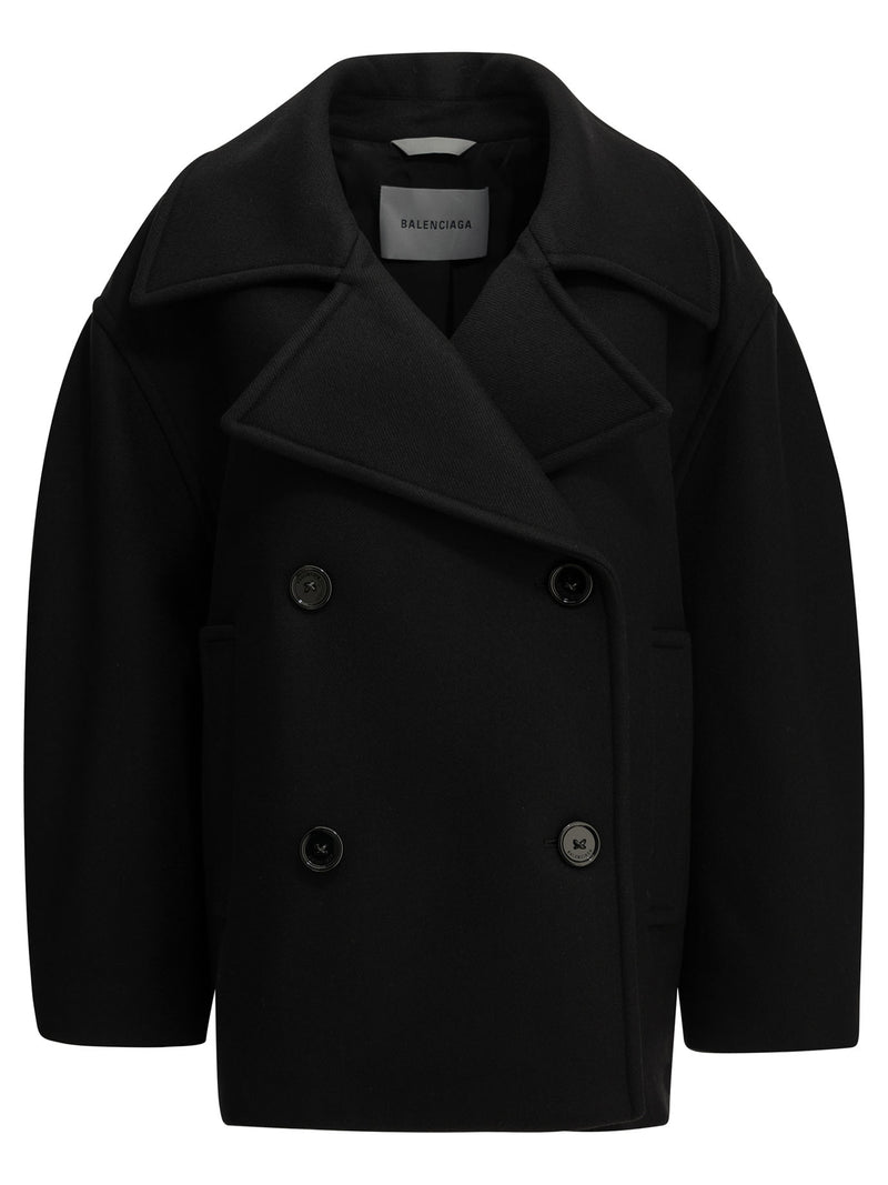 Balenciaga Balenciaga Cocoon Short Coat Black Women - World Class Fashion