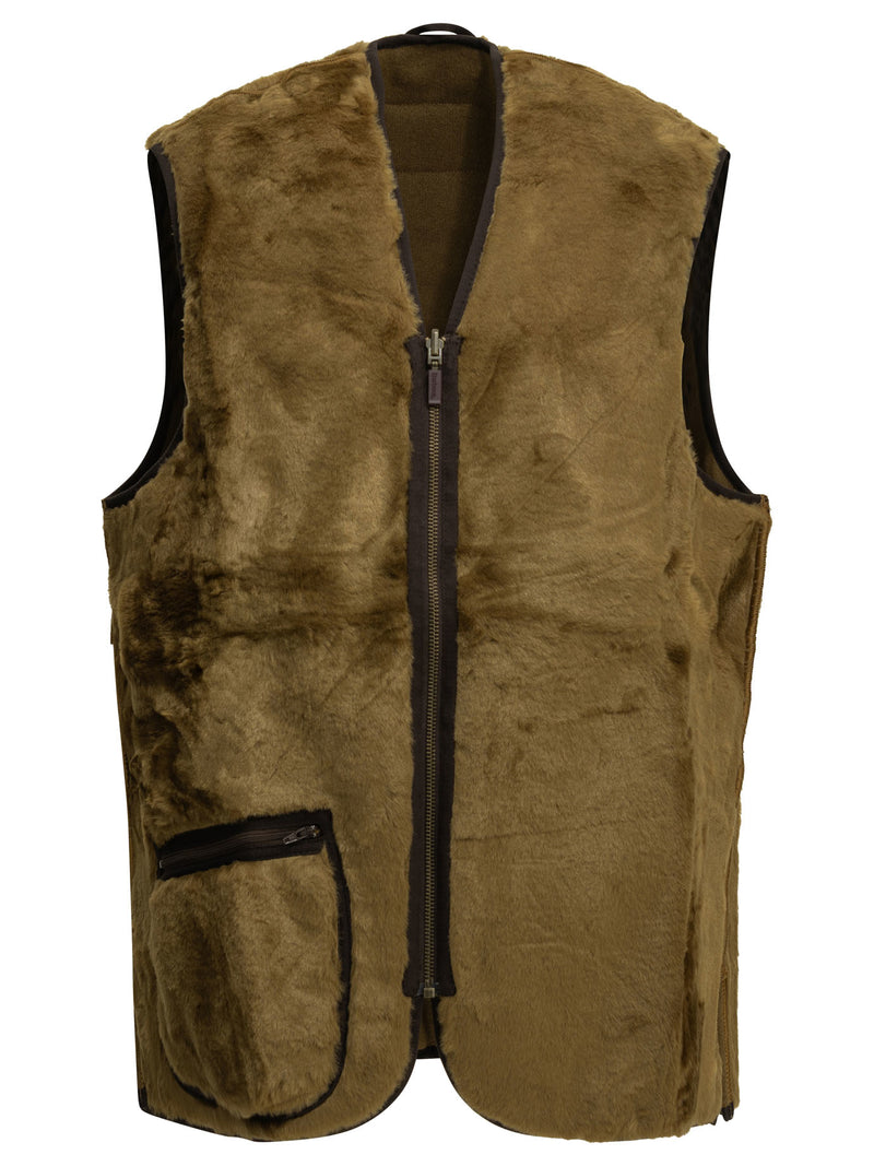 Barbour Barbour Warm Pile Sleeveless Jacket Brown - World Class Fashion