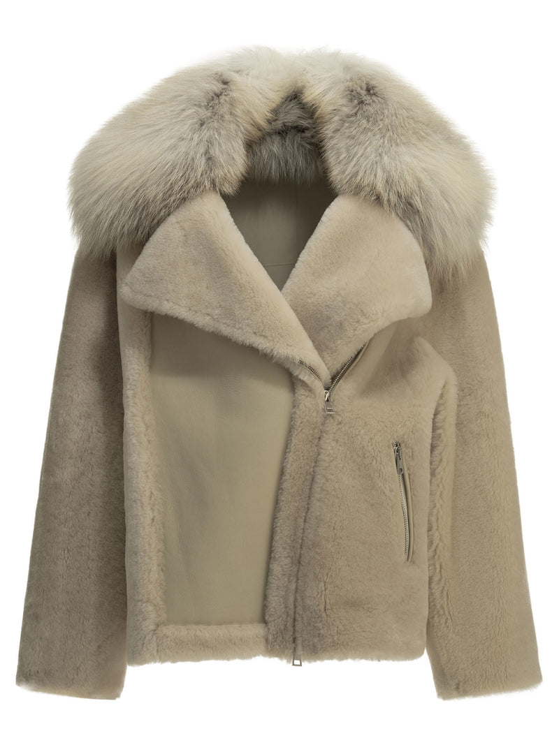 Blancha Blancha Sheep Leather Jacket Beige Women - World Class Fashion