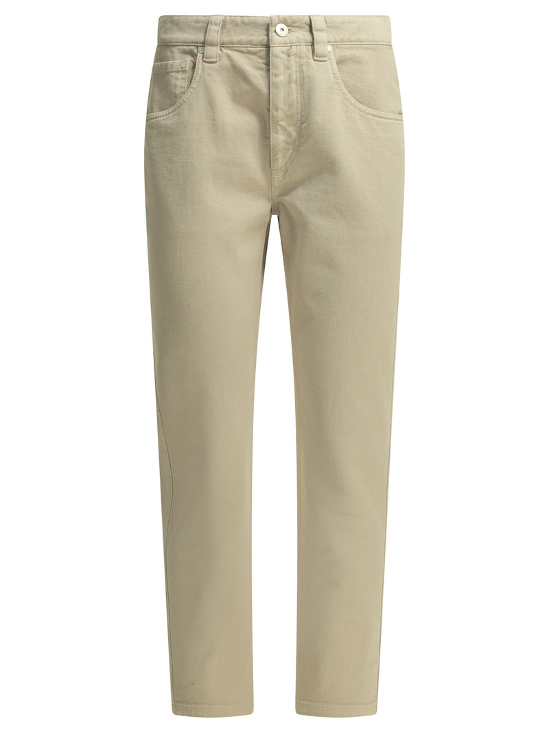Brunello Cucinelli Brunello Cucinelli Straight Leg Jeans Beige Women - World Class Fashion