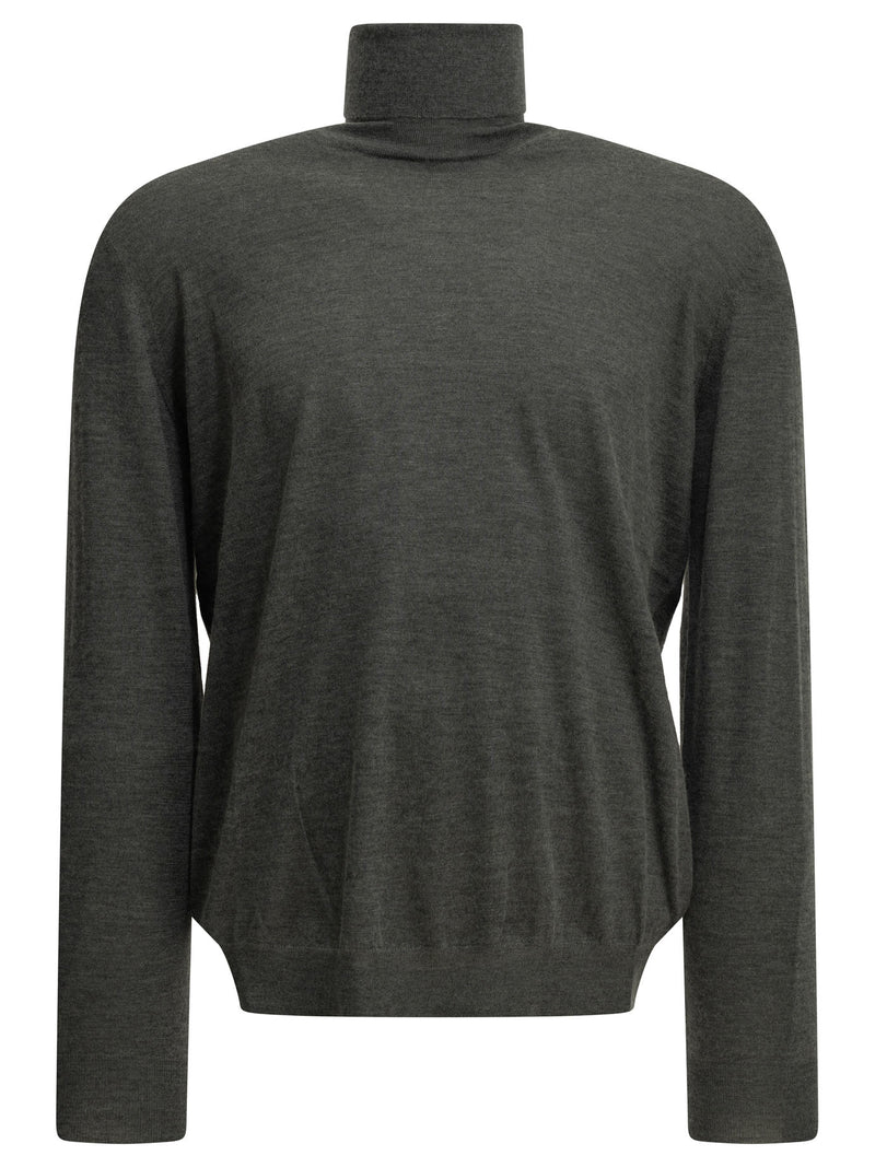 Brunello Cucinelli Brunello Cucinelli Cashmere Silk Turtleneck Sweater Grey - World Class Fashion