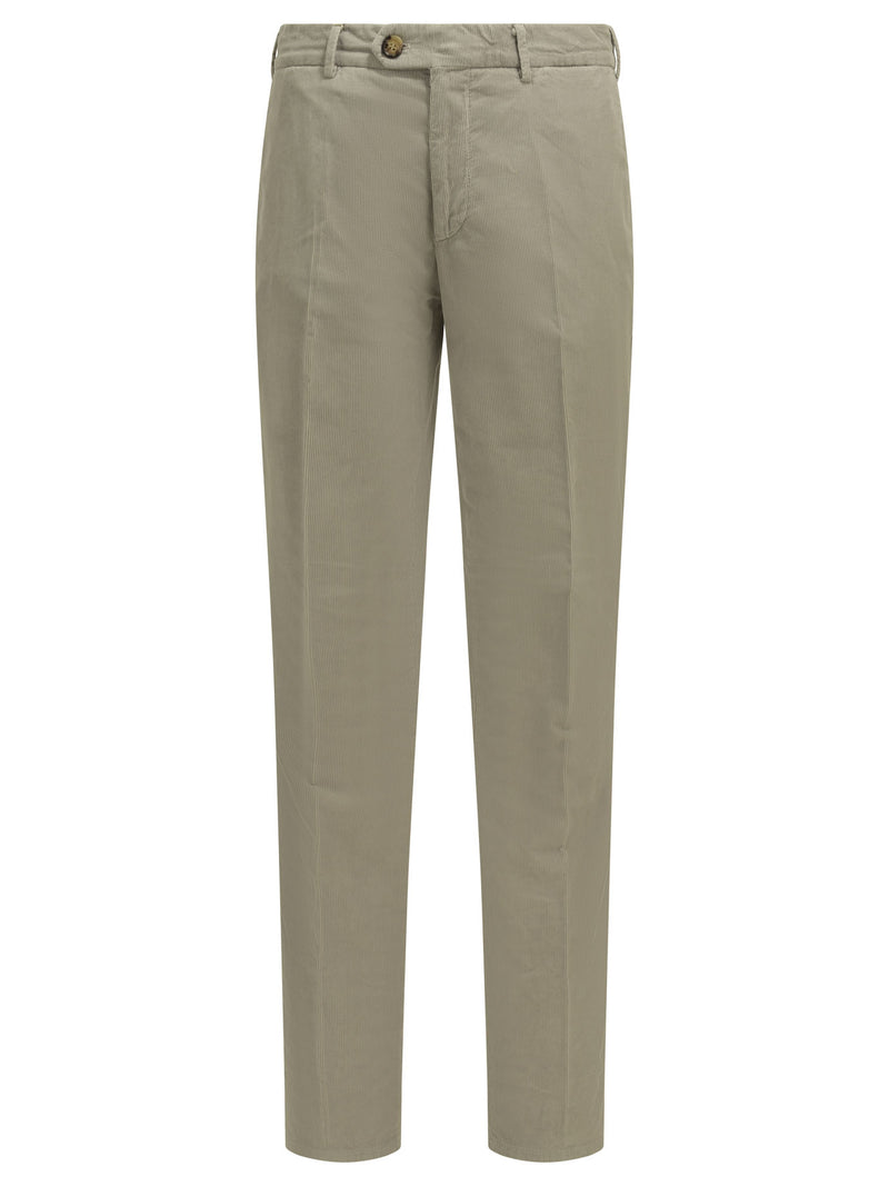Brunello Cucinelli Brunello Cucinelli Tailored Cotton Velvet Pants Grey - World Class Fashion