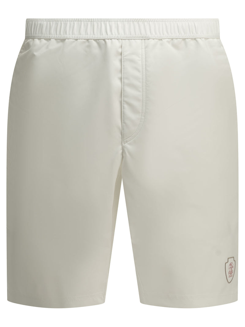 Brunello Cucinelli Brunello Cucinelli Logo Shorts White Men - World Class Fashion
