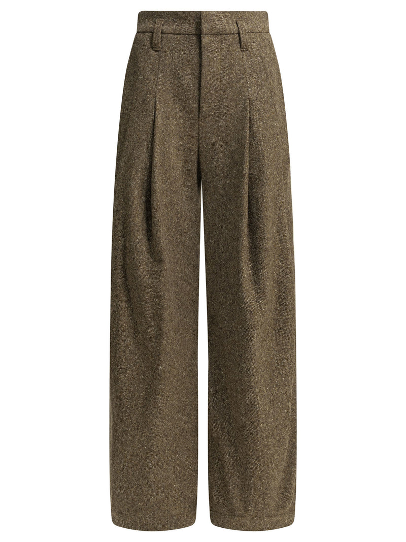 Brunello Cucinelli Brunello Cucinelli Wool Tailored Pants Brown - World Class Fashion