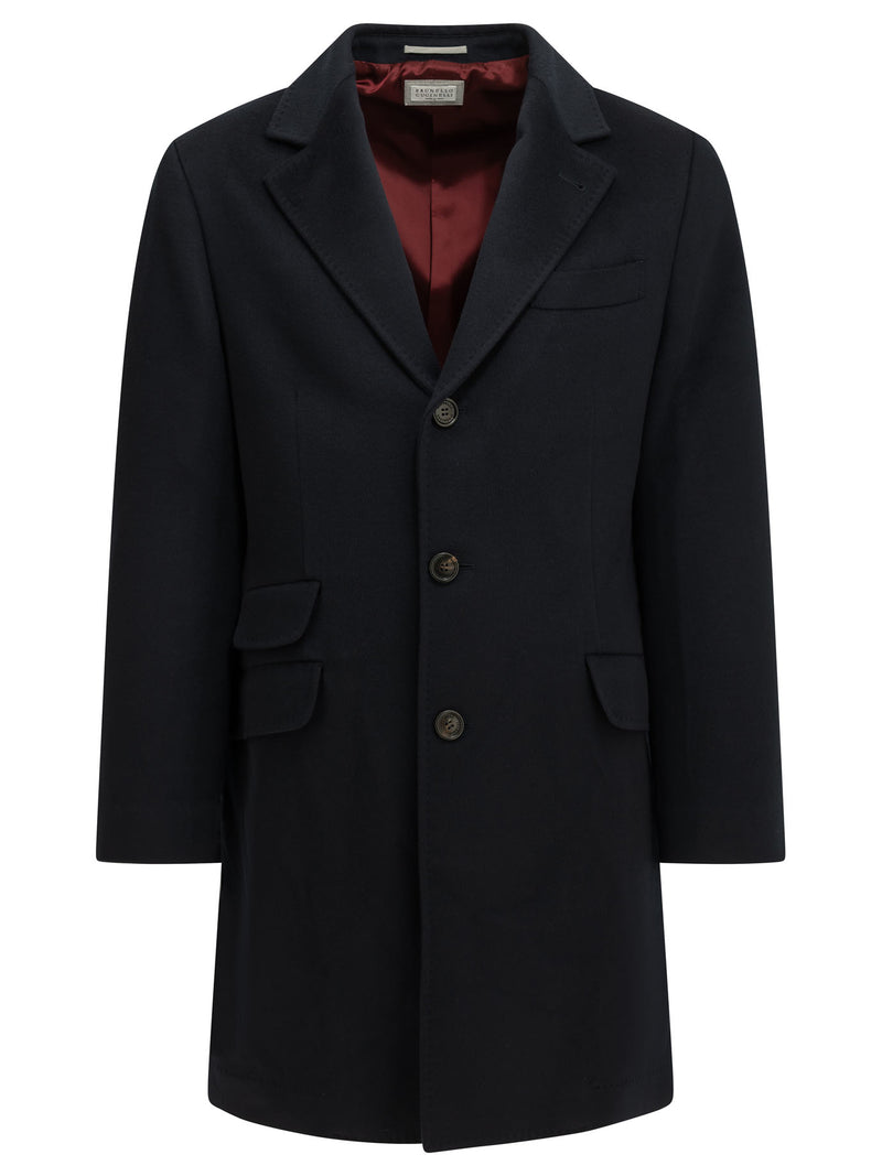Brunello Cucinelli Brunello Cucinelli Virgin Wool Short Coat Blue Men - World Class Fashion