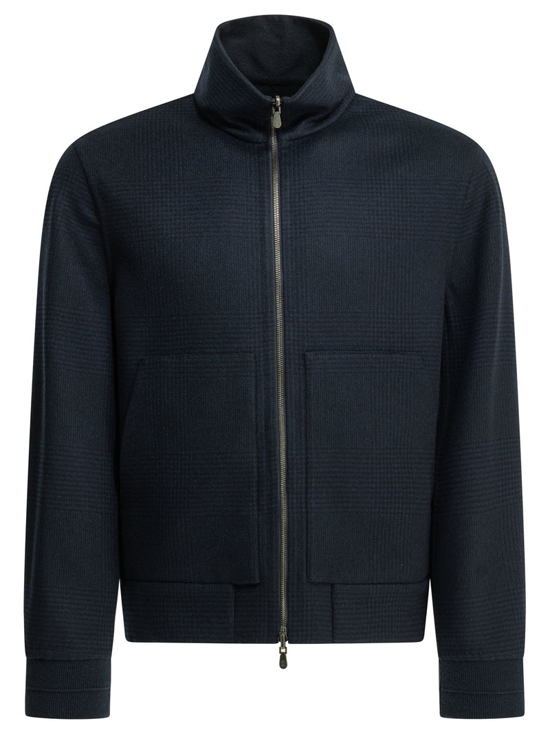 Brunello Cucinelli Brunello Cucinelli Cashmere Bomber Jacket Blue - World Class Fashion