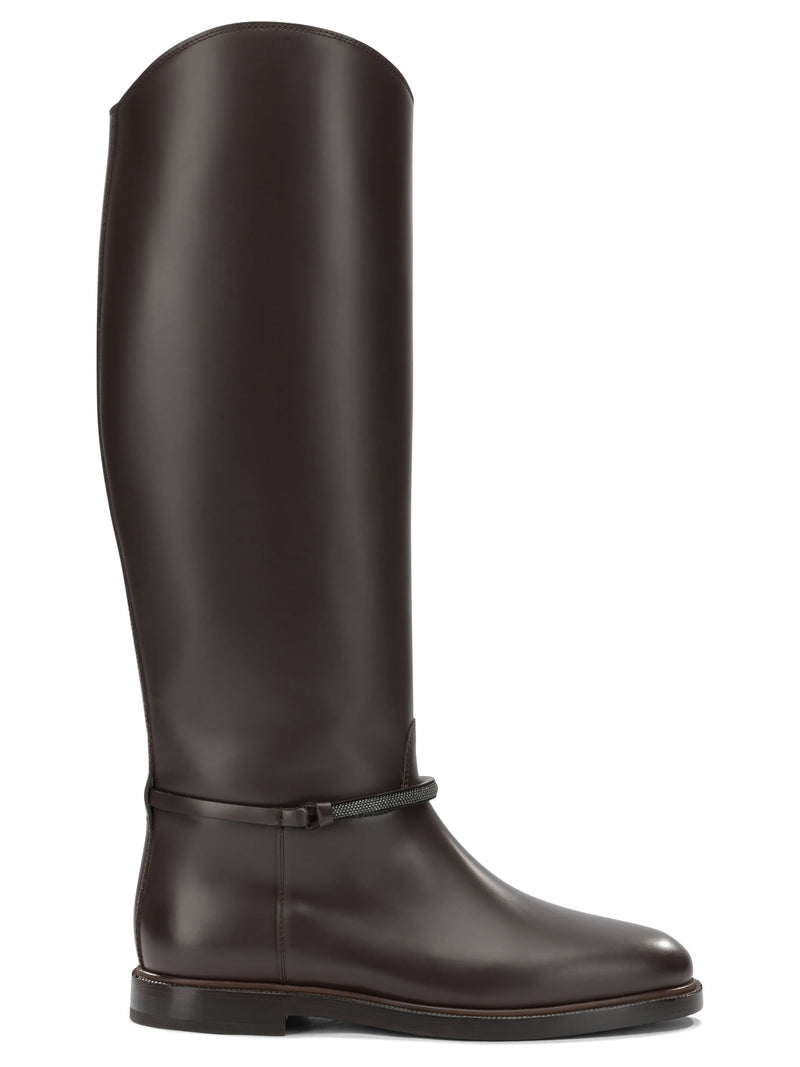 Brunello Cucinelli Brunello Cucinelli Monili Knee-high Boots Brown Women - World Class Fashion