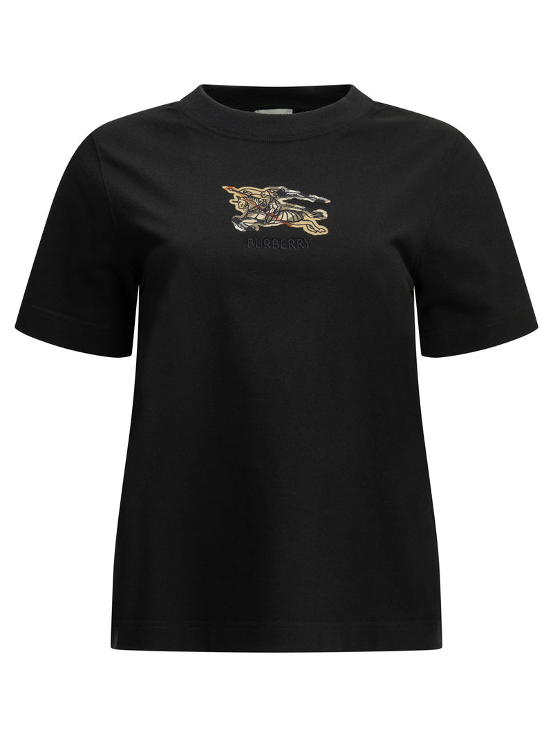Burberry Burberry Knight Check Crew-neck T-shirt Black - World Class Fashion