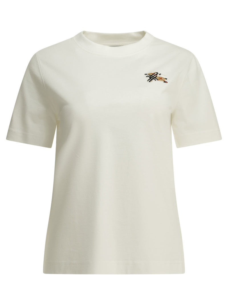 Burberry Burberry Knight Check Crew-neck T-shirt White - World Class Fashion