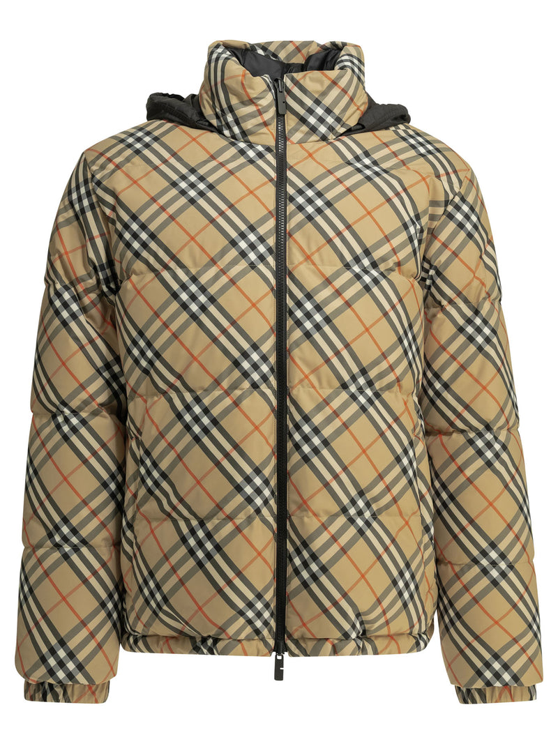 Burberry Burberry Snowdon Check Reversible Down Jacket Beige - World Class Fashion