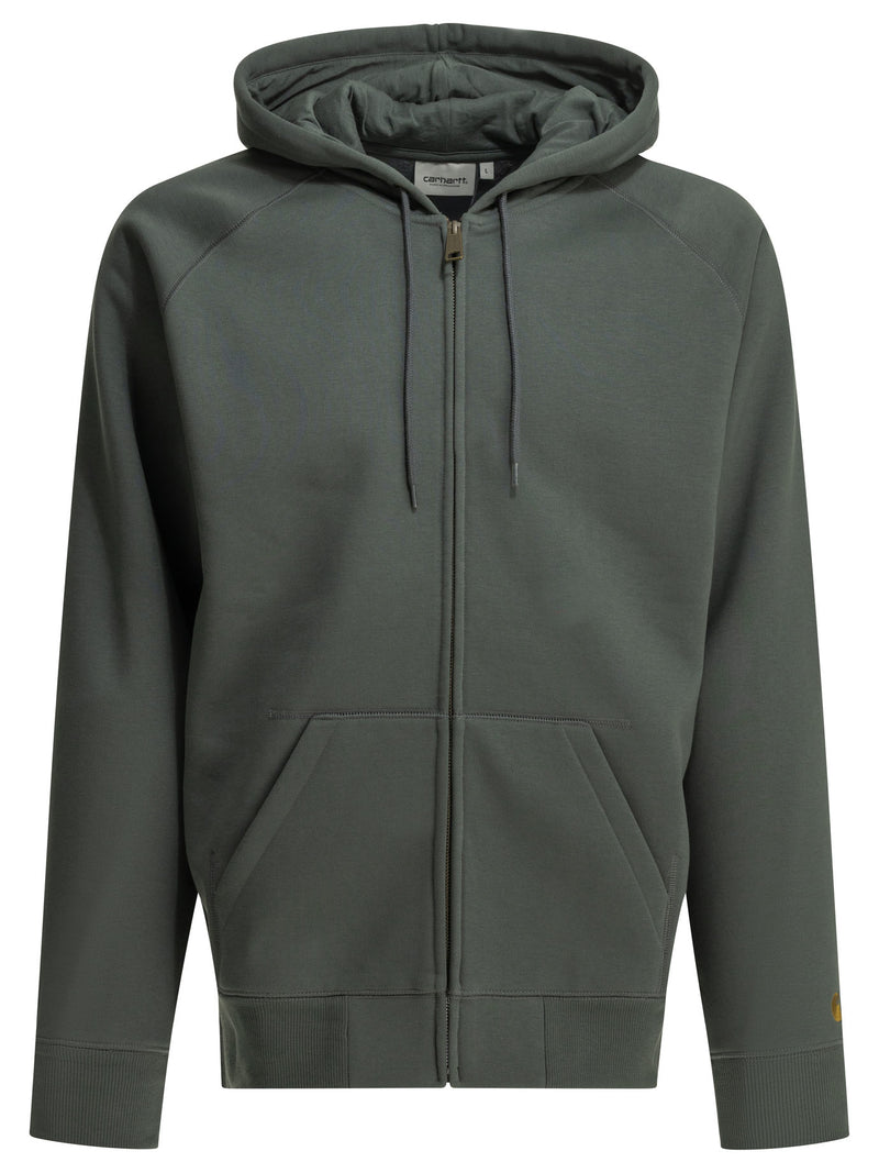 Carhartt WIP Carhartt WIP Hooded Chase Zip Sweatshirt Blue - World Class Fashion