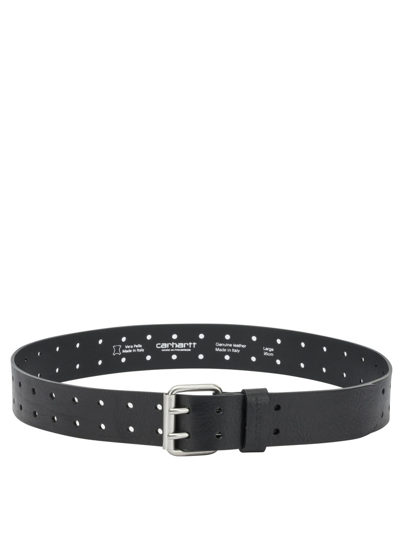 Carhartt WIP Carhartt WIP Double Script Leather Belt Black - World Class Fashion