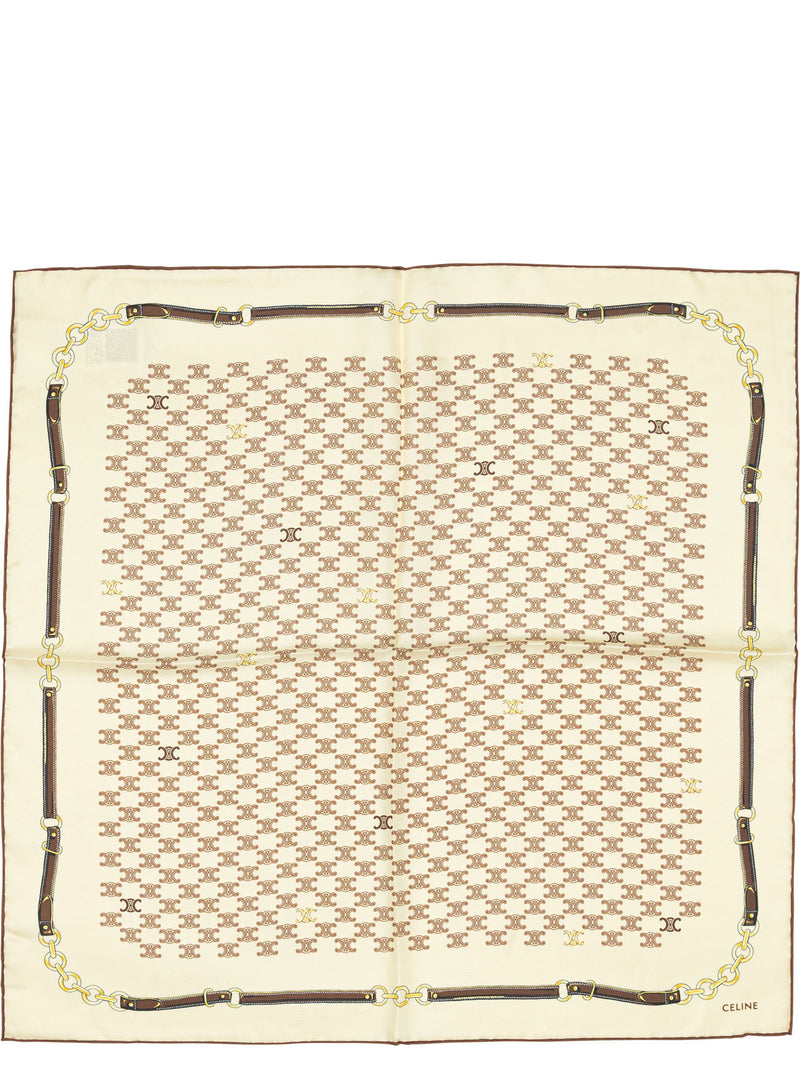 Celine Celine Silk Scarf Beige Women - World Class Fashion