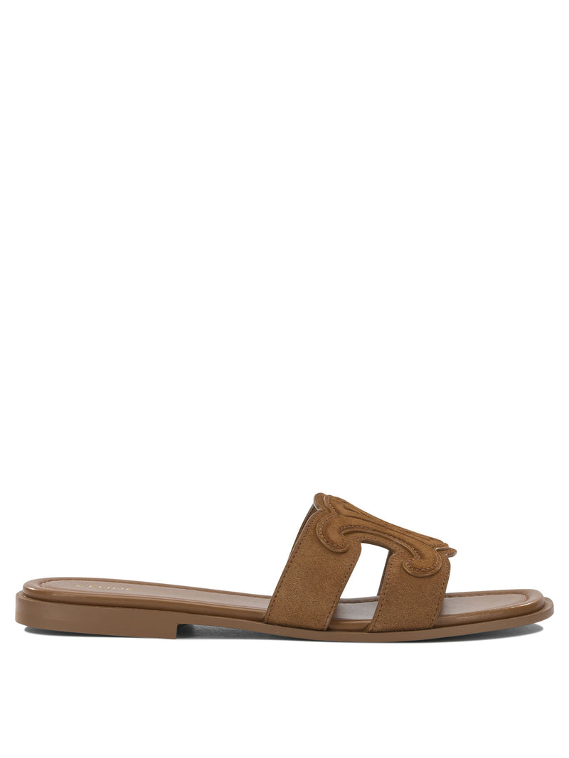 Celine Celine Marina Triomphe Slide Brown Women - World Class Fashion