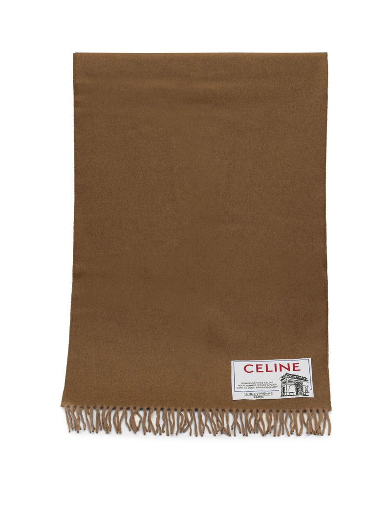 Celine Celine Wool Cashmere Scarf Brown Men - World Class Fashion