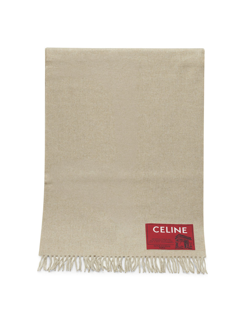Celine Celine Wool Cashmere Scarf Beige Men - World Class Fashion