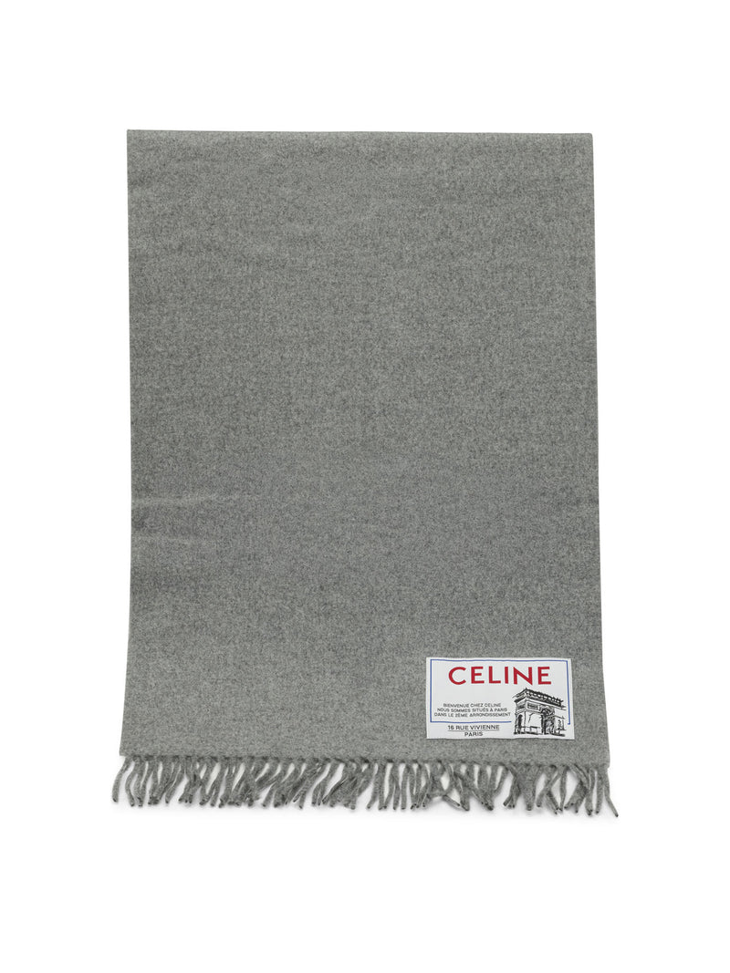 Celine Celine Wool Cashmere Scarf Grey Men - World Class Fashion