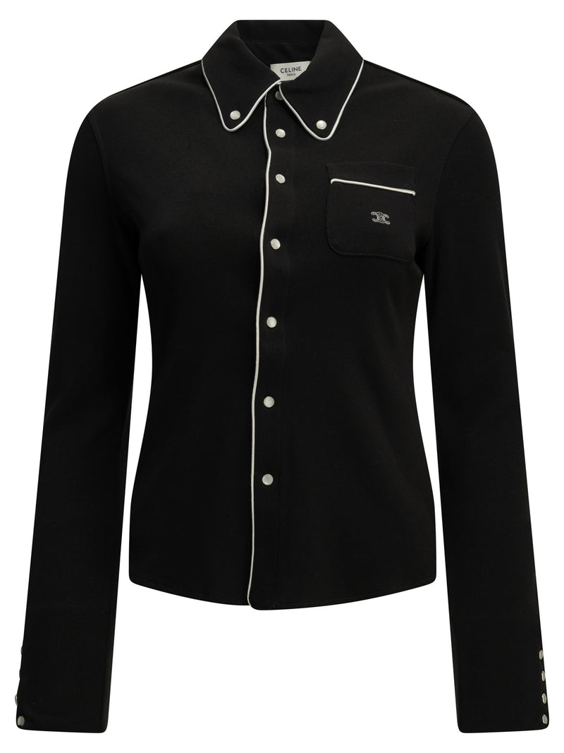 Celine Celine Cotton Shirt Black Women - World Class Fashion