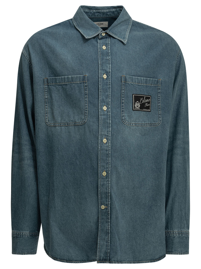 Celine Celine Cotton Shirt Blue Men - World Class Fashion