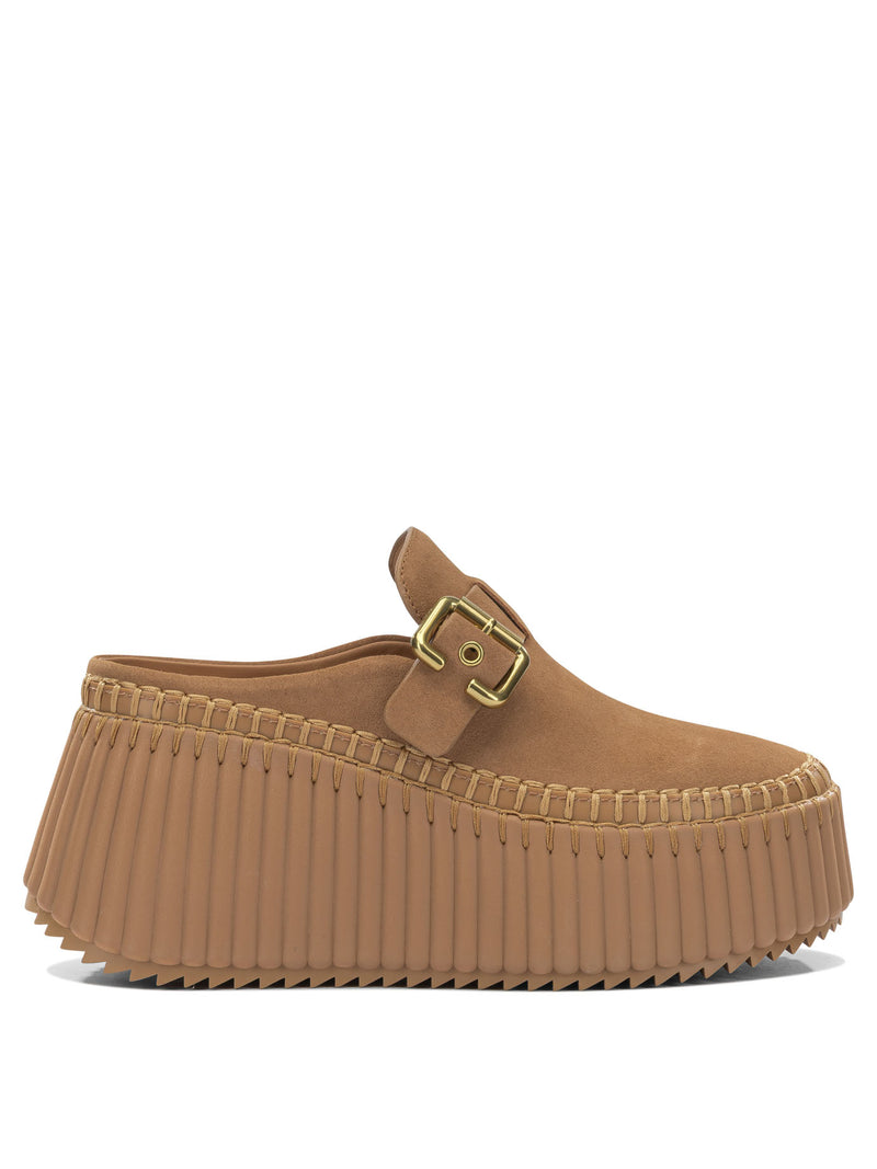 Chloe Chloé Nama Sabot Brown Women Pumps - World Class Fashion