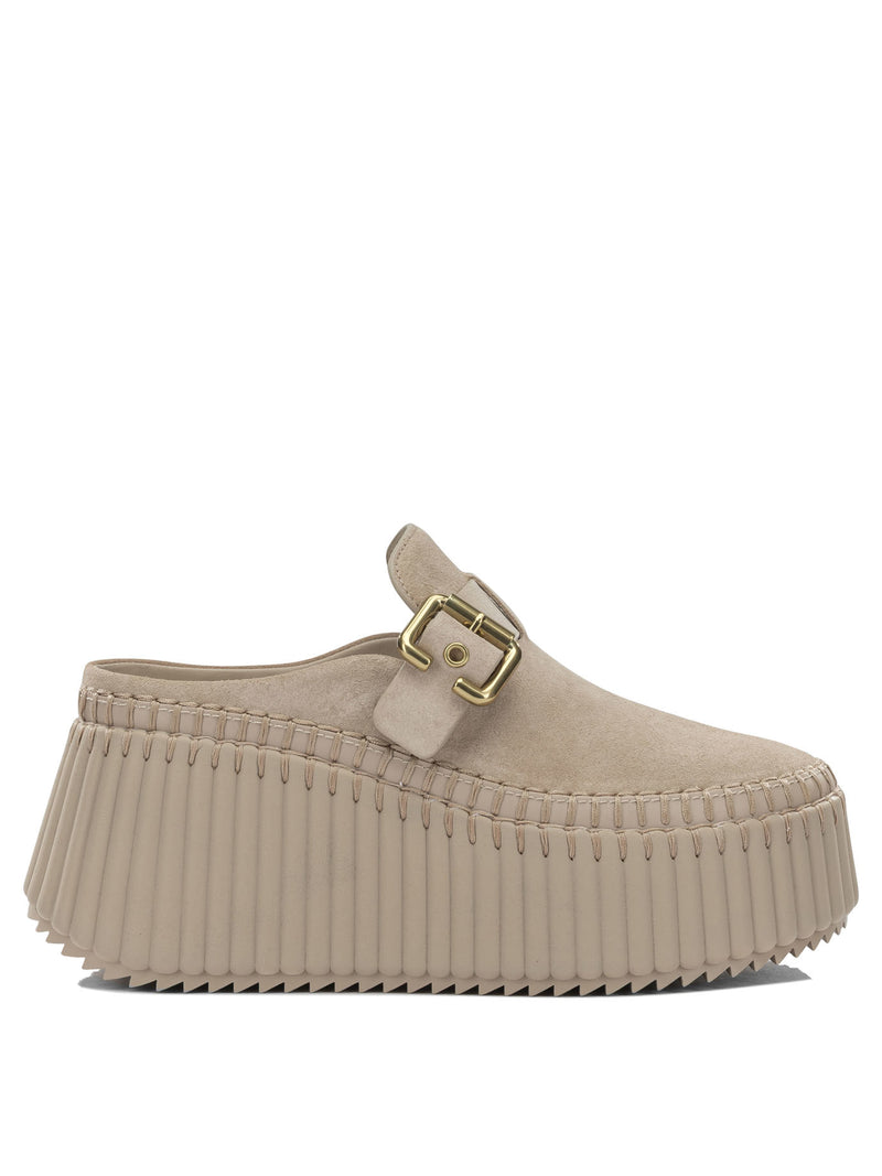 Chloe Chloé Nama Sabot Beige Women Pumps - World Class Fashion