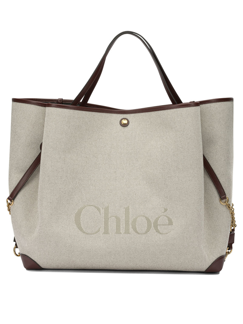 Chloe Chloé Clover Large Shoulder Bag Beige - World Class Fashion