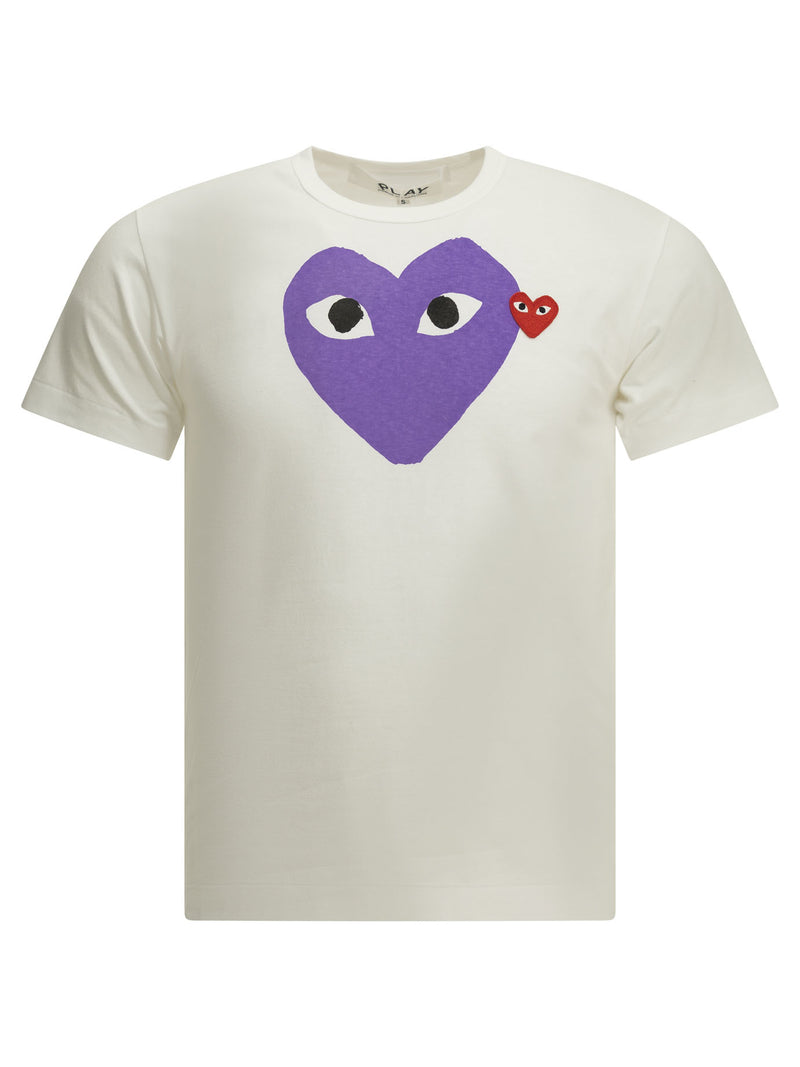 Comme Des Garçons Play Comme Des Garçons Play Emblem Crew-neck T-shirt Purple - World Class Fashion