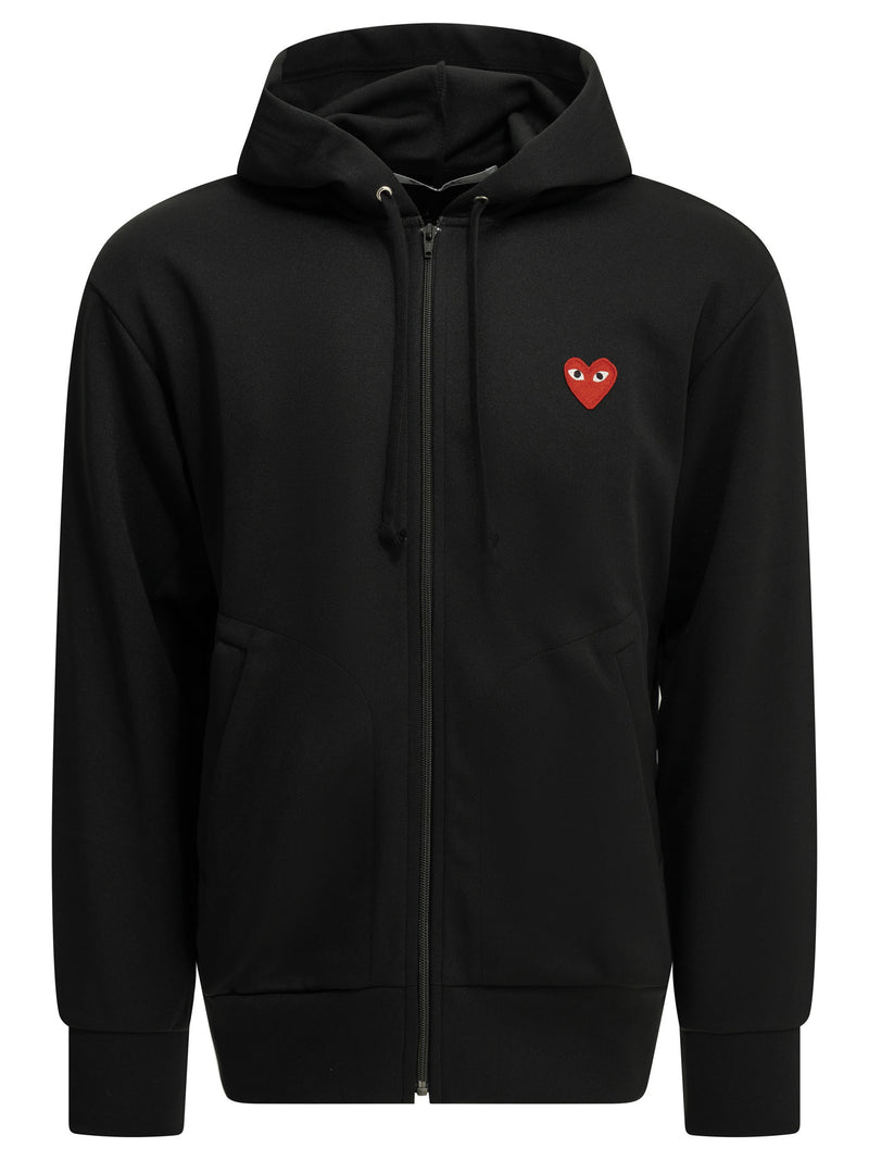 Comme Des Garçons Play Comme Des Garçons Play Red Heart Hoodie Black - World Class Fashion