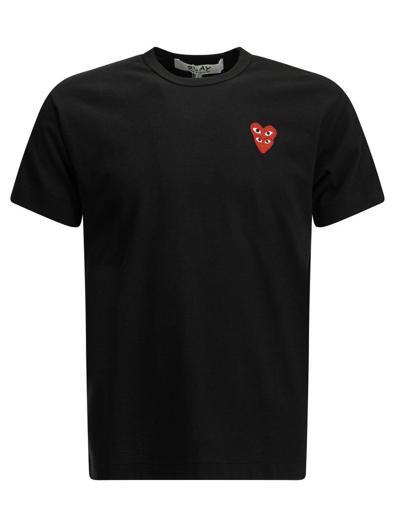 Comme Des Garçons Play Comme Des Garçons Play Double Heart T-shirt Black - World Class Fashion