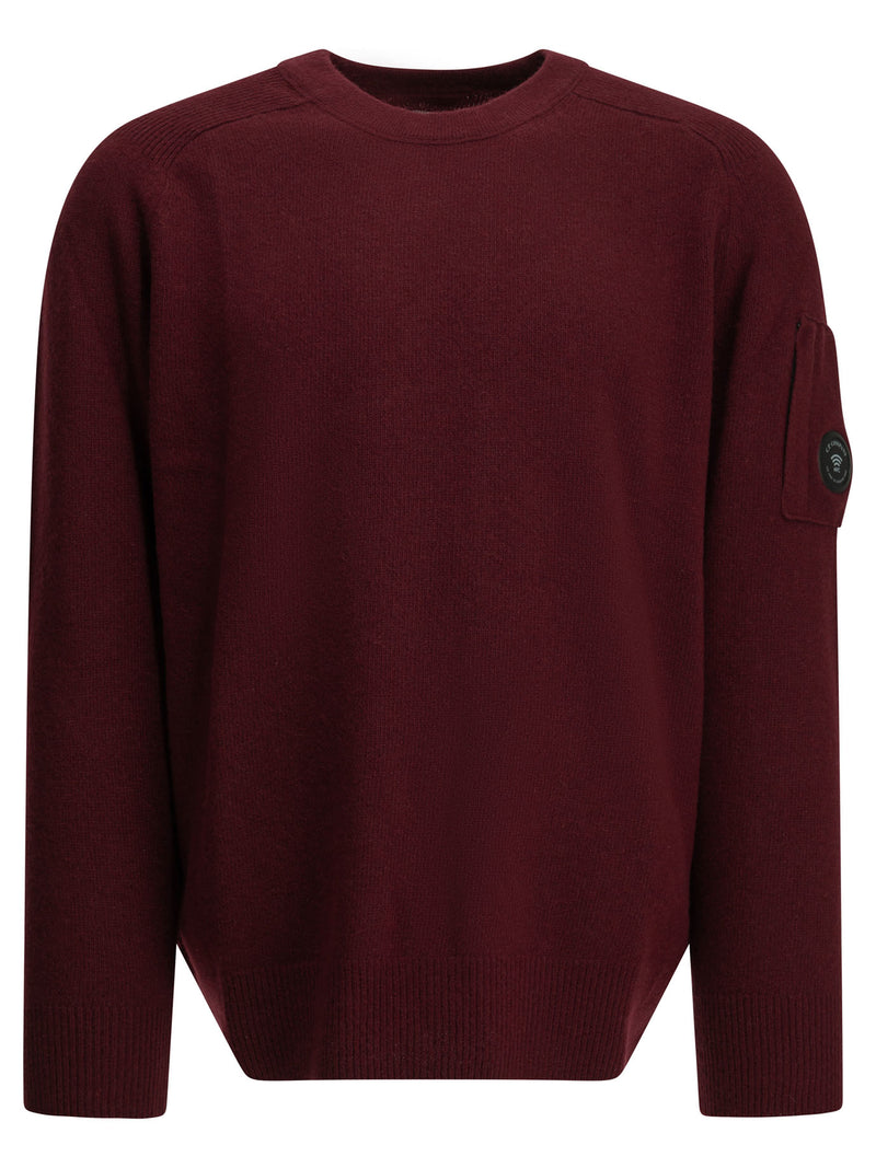 C.P. Company C.P. Company Lens Crew-neck Sweater Bordeaux - World Class Fashion