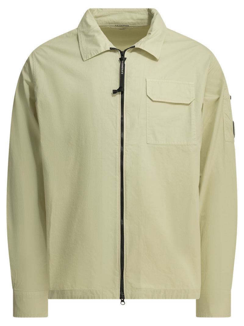 C.P. Company C.P. Company Organic Gabardine Overshirt Jacket Beige - World Class Fashion