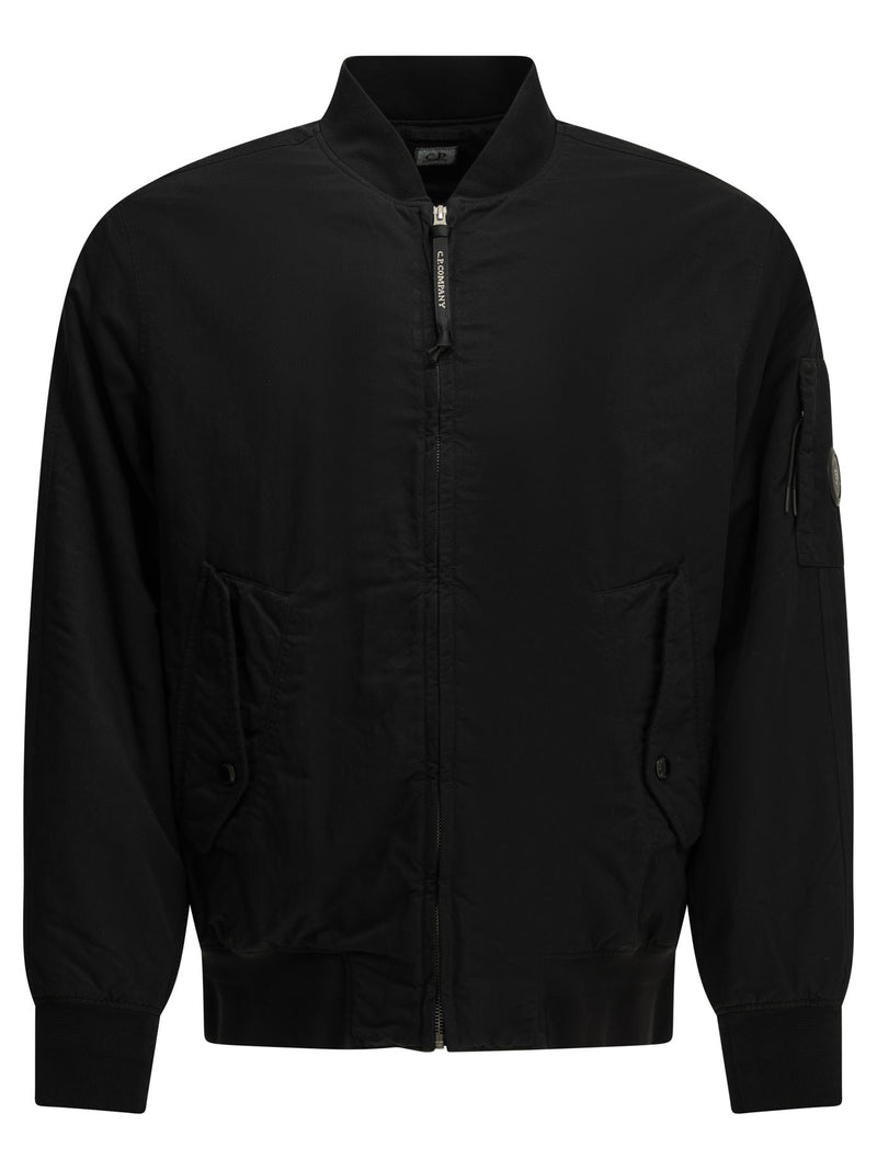 C.P. Company C.P. Company T-Flatt Lens Bomber Jacket Black - World Class Fashion