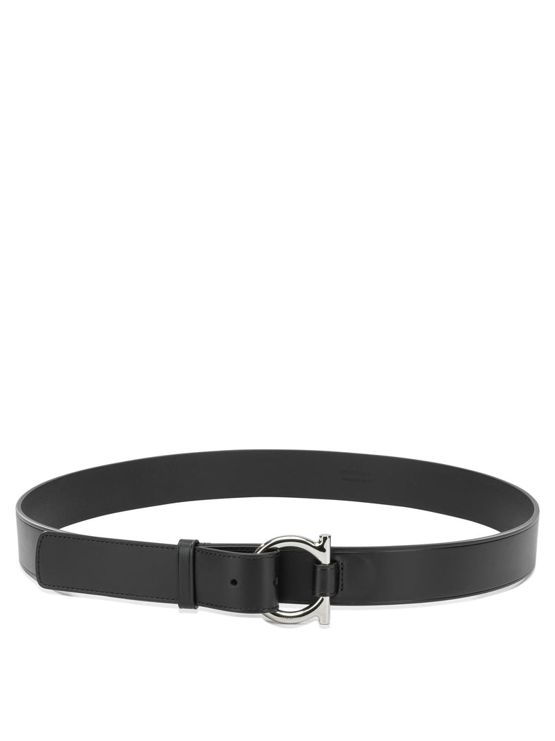 Ferragamo Cinturón Ferragamo Gancini de Piel Negro para Hombre - World Class Fashion