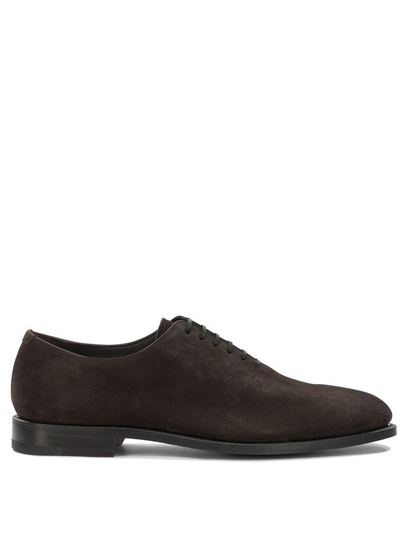 Ferragamo Ferragamo Oxford de ante y piel marrón para hombre - World Class Fashion