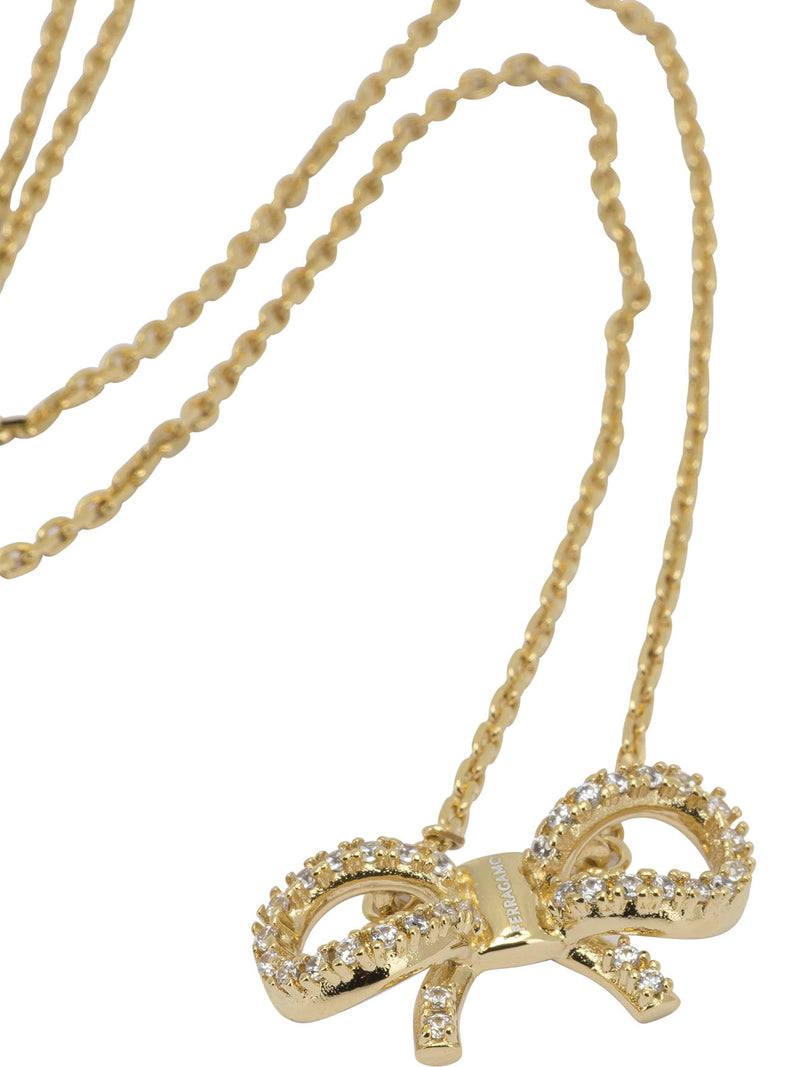 Ferragamo Ferragamo Necklace With Bow Pendant Gold Women - World Class Fashion