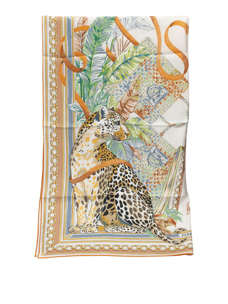 Ferragamo Ferragamo Feline Silk Scarf - World Class Fashion