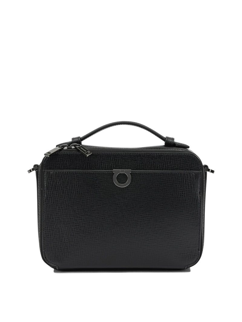 Ferragamo Ferragamo Gancini Small Crossbody Bag Black - World Class Fashion