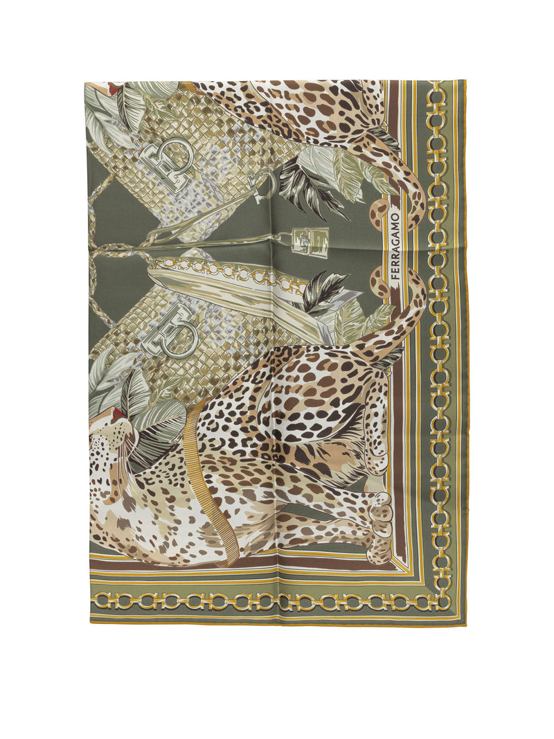 Ferragamo Ferragamo Felini Scarf Green Women - World Class Fashion