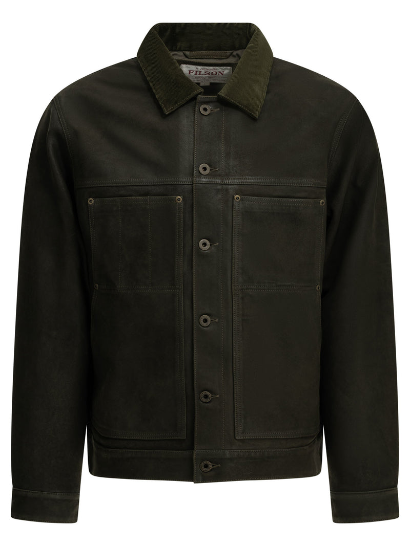 Filson Filson Cruiser Leather Jacket Green Men - World Class Fashion