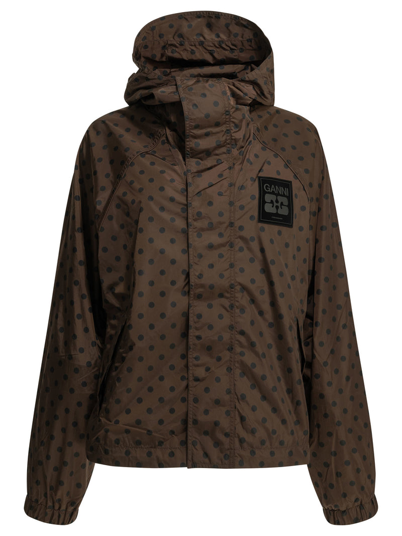 Ganni Ganni Light Polka Dot Jacket Brown - World Class Fashion