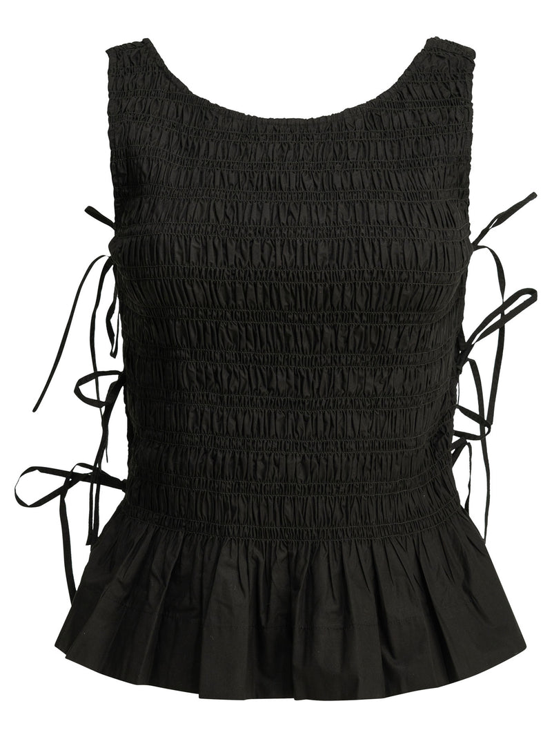 Ganni Ganni Casual Pleated Top Black Women - World Class Fashion