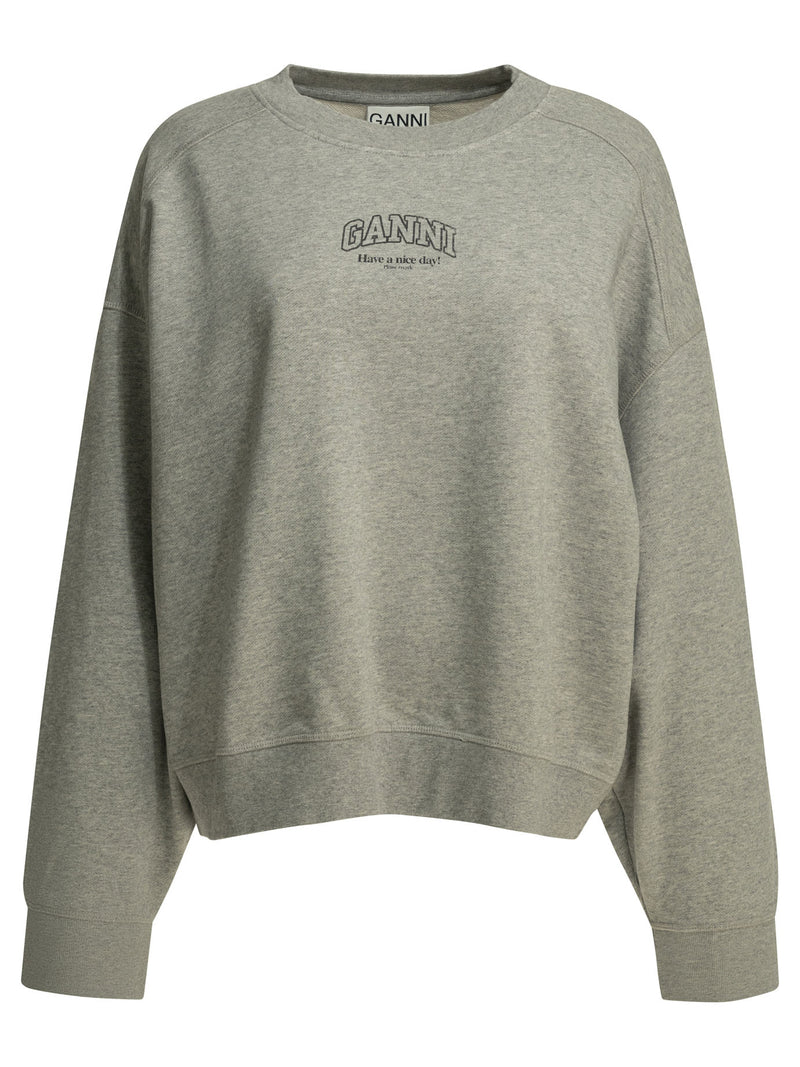 Ganni Ganni Crewneck Sweatshirt Grey Women - World Class Fashion