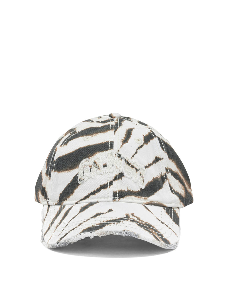 Ganni Ganni Zebra Baseball Cap White Women - World Class Fashion