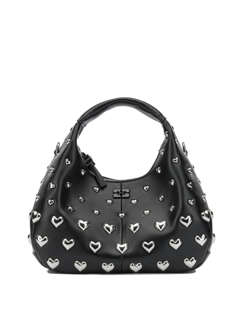Ganni Ganni Mini Hobo Heart Small Handbag Black - World Class Fashion
