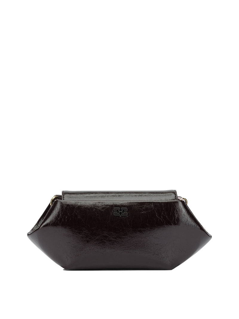 Ganni Ganni Bou East/West Shine Shoulder Bag Brown - World Class Fashion