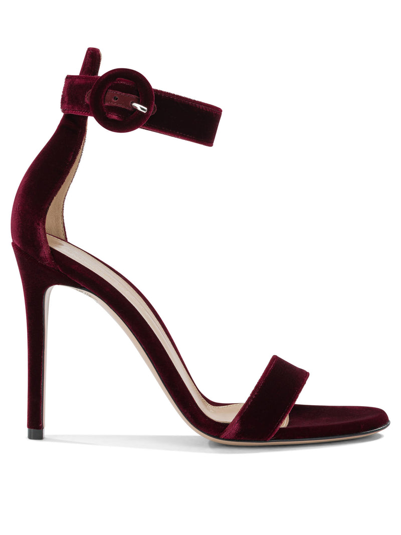 Gianvito Rossi Gianvito Rossi Portofino 105mm Heeled Sandals Bordeaux - World Class Fashion
